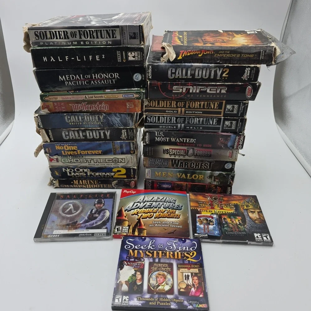 Lot Of 25 Computer Video Games PC CD/DVD ROM For PC Windows